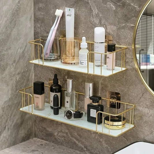 Étagère de salle de bain en marbre