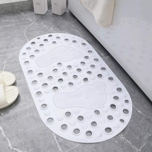 Tapis antidérapant de salle de bain avec empreintes
