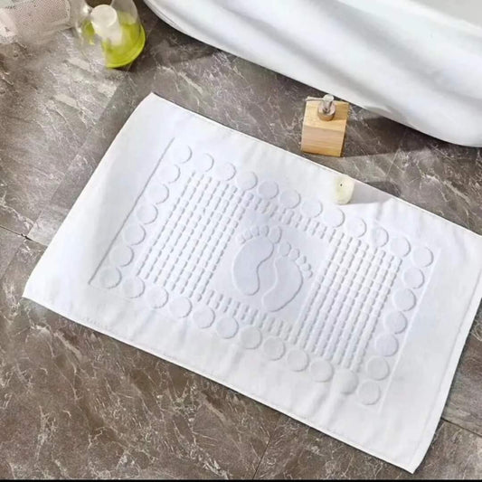Tapis de salle de bain en coton blanc