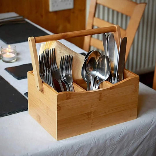 Organisateur de couverts de cuisine portable avec poignée