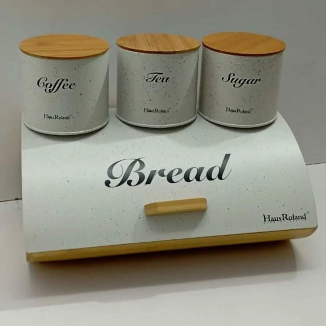 Boîte à pain avec 3 pièces de bocaux en alliage
