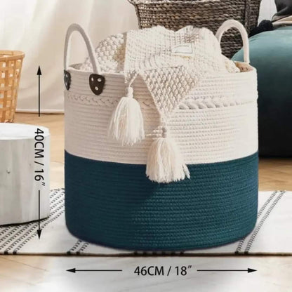 Panier à linge en corde de coton