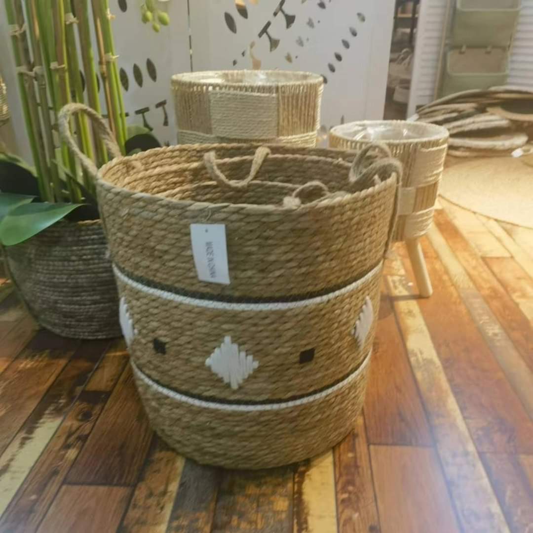 Ensemble de 3 paniers de rangement empilables faits à la main