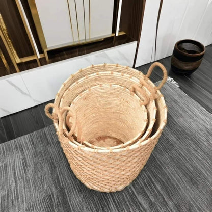 3 paniers de rangement empilables faits à la main