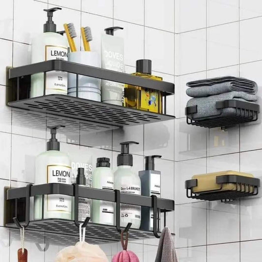 ensemble de 4 pièces étagère de douche / organiseur de salle de bain
