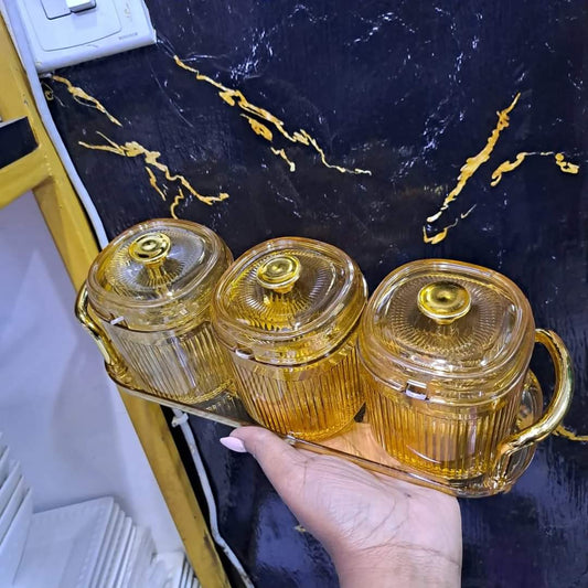 3pcs Organisateur en acrylique jar