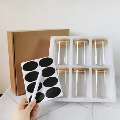 Bamboio bocaux en verre et étiquettes