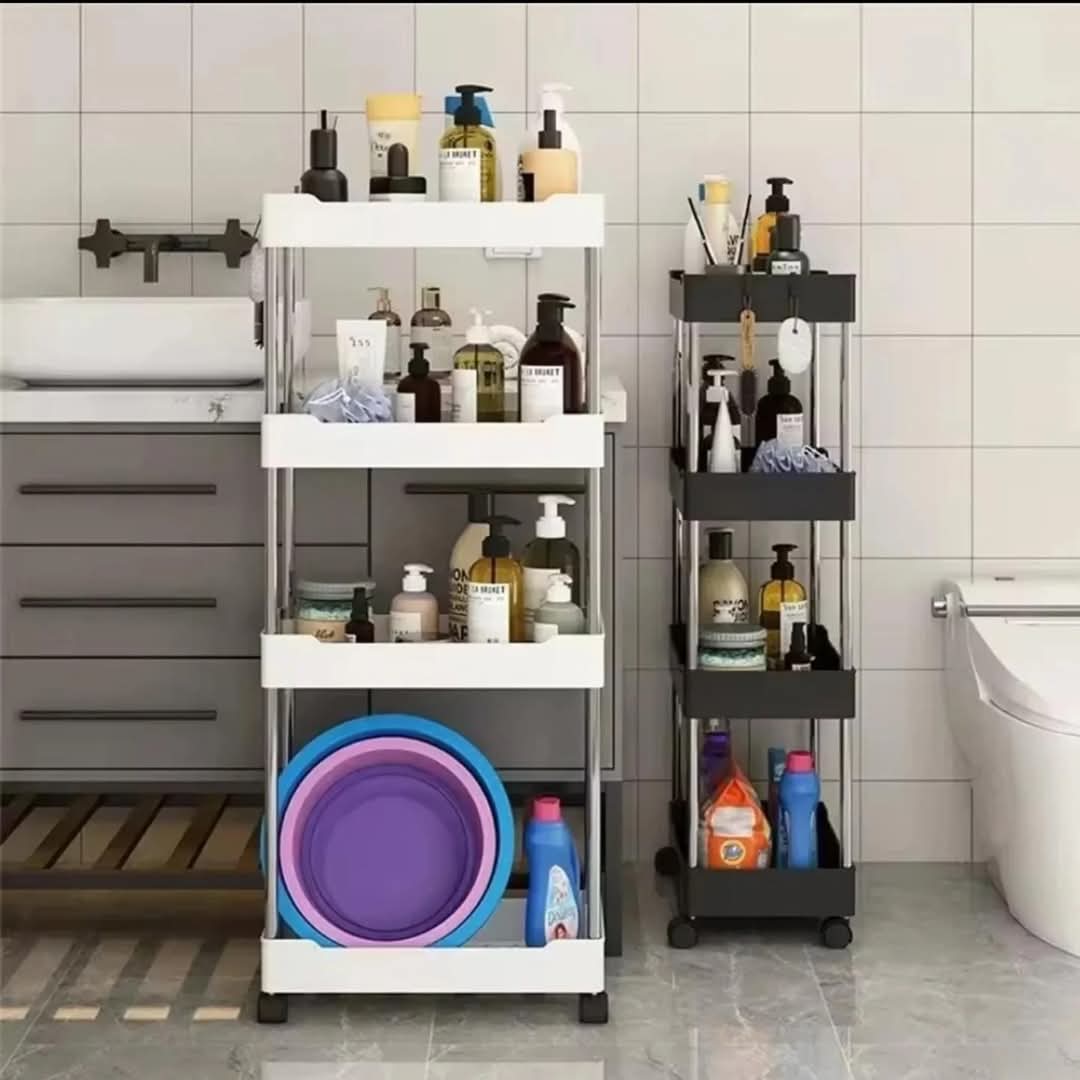 Étagère de stockage de légumes à 4 niveaux avec roues
