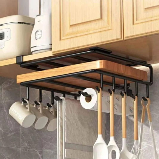 Étagère de rangement à double couche sous l'armoire de cuisine