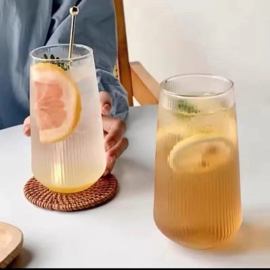 6pcs Verres à jus/eau striés