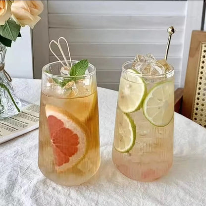 6pcs Verres à jus/eau striés