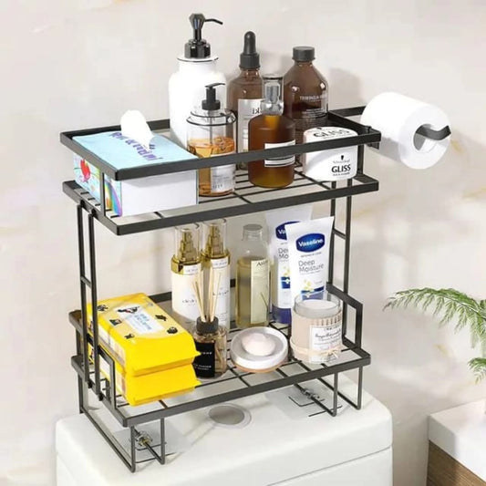 Organisateur de rangement de salle de bain à 2 niveaux