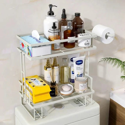 Organisateur de rangement de salle de bain à 2 niveaux