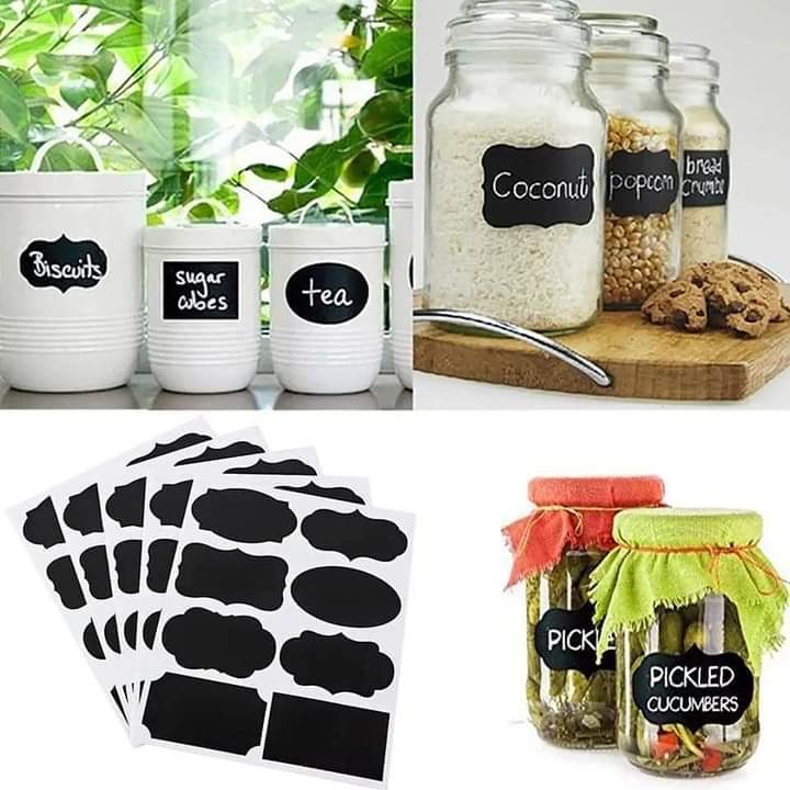 Autocollants pour bocaux + stylo