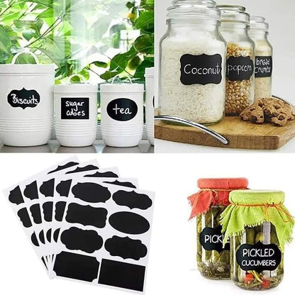 Autocollants pour bocaux + stylo