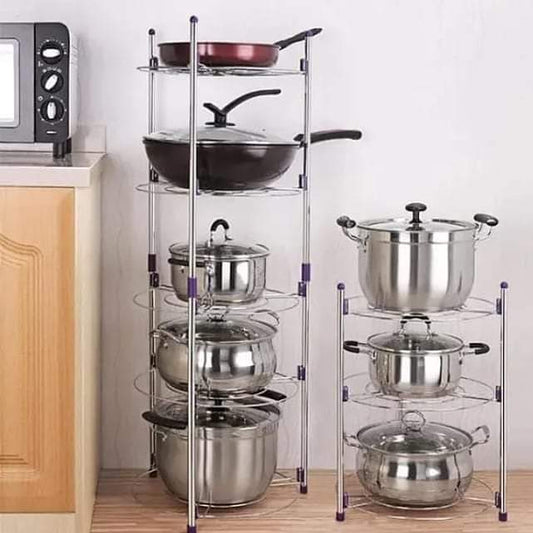 Organisateur de support de pot en acier inoxydable pour cuisine