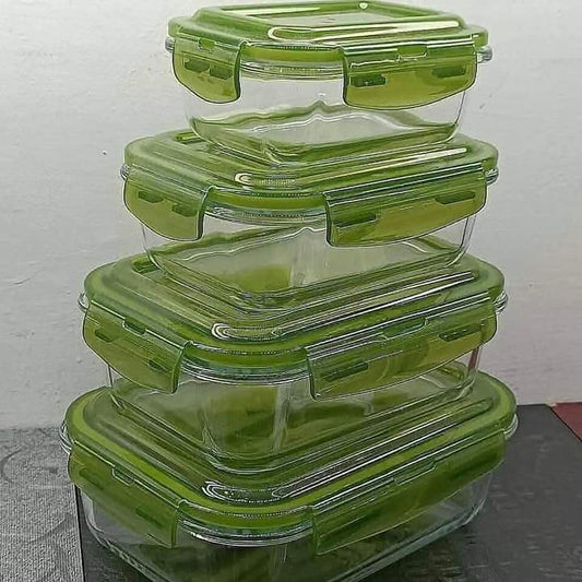 4Pc Récipients de stockage en verre borosilicaté