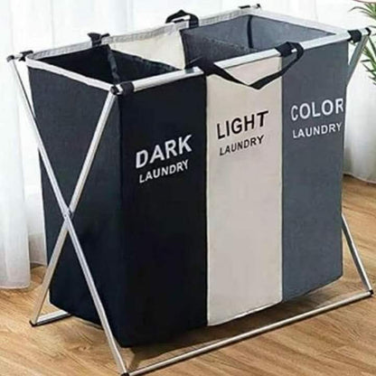 Panier à linge pliable avec compartiment hmm
