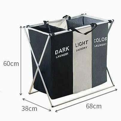 Panier à linge pliable avec compartiment hmm