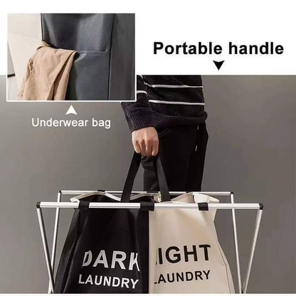 Panier à linge pliable avec compartiment hmm