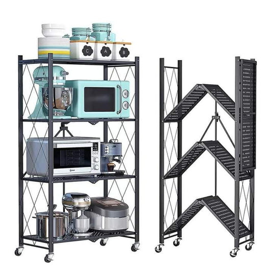 Étagère de cuisine pliante métallique à 5 niveaux