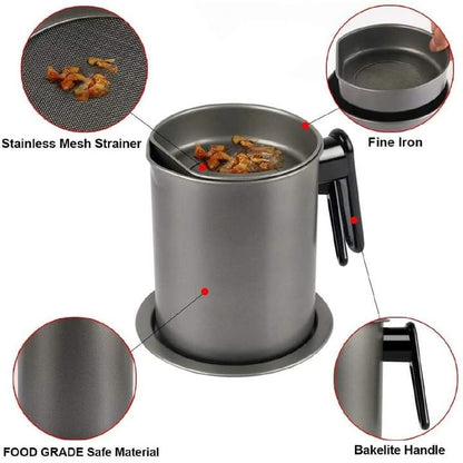 pot de filtre/stockage d'huile de style japonais 1,7 litres