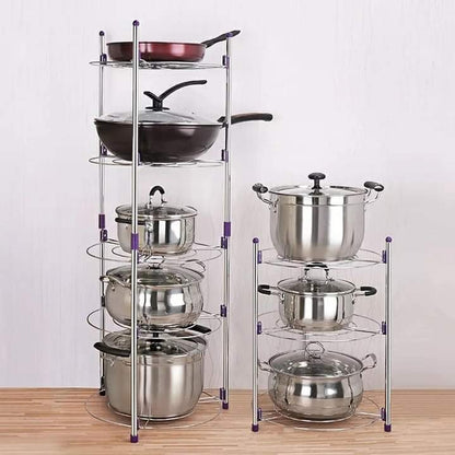 5 Casseroles et poêles en acier inoxydable empilées
