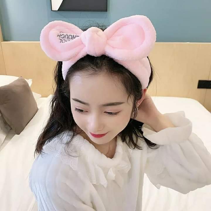 Bandeaux en polaire corail avec nœud