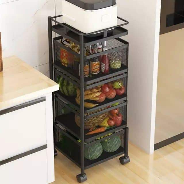 étagère rotative carrée à légumes 5 niveaux