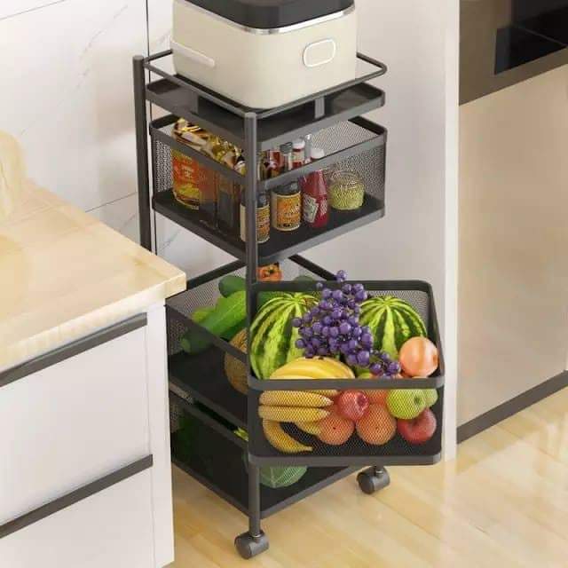 étagère rotative carrée à légumes 5 niveaux