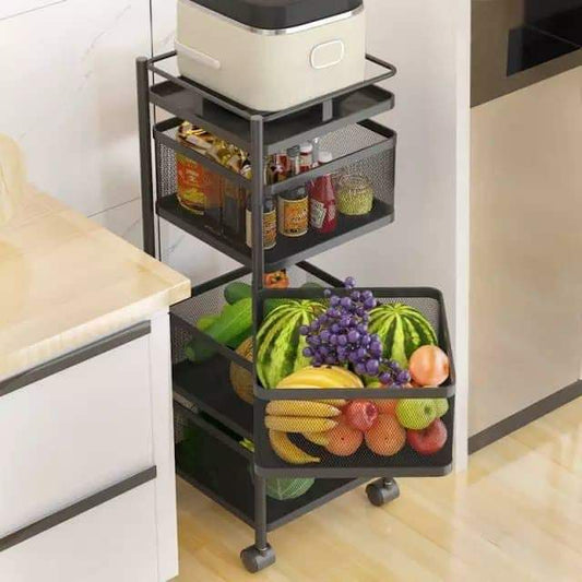 étagère rotative carrée à légumes 5 niveaux