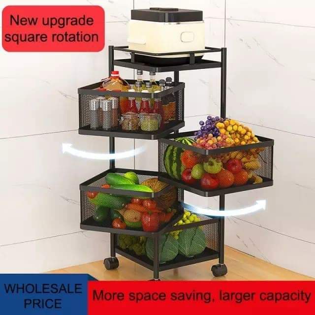 étagère rotative carrée à légumes 5 niveaux