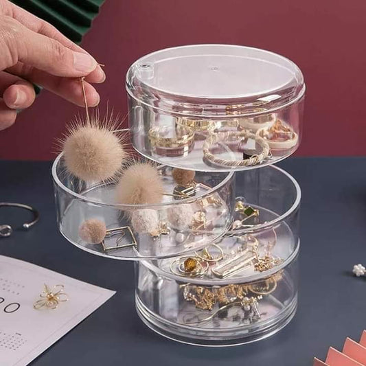 Organisateur de bijoux / maquillage rotatif couleur claire