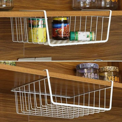 Panier en mailles métalliques pour rangement sur étagère