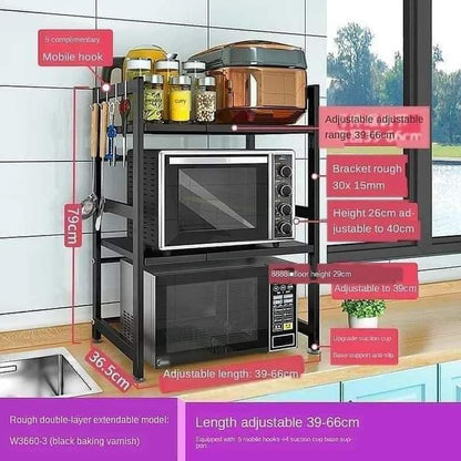 Support micro-ondes télescopique 2 niveaux