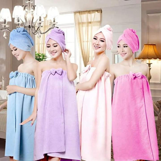 Enveloppe de bain et de cheveux en microfibre