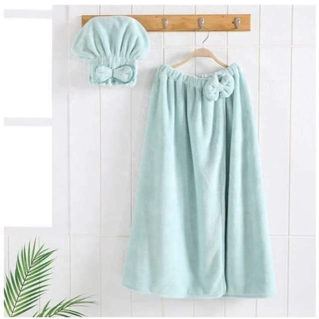 Enveloppe de bain et de cheveux en microfibre