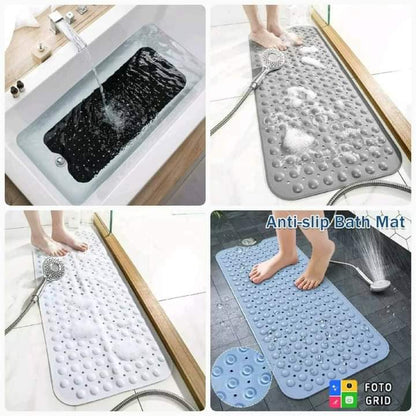 Tapis de salle de bain antidérapants extra longs bleus