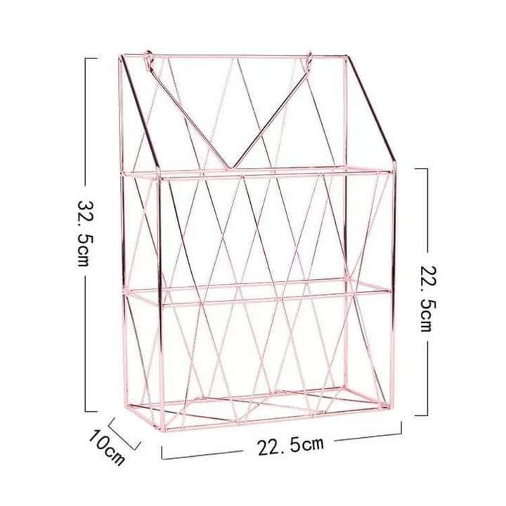 Étagère à magazines murale en or
