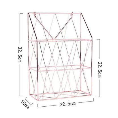 Étagère à magazines murale en or