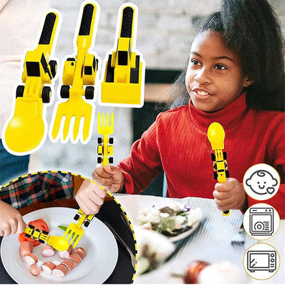 ConstructoFork - Ensemble de couverts pour enfants robuste pour la construction