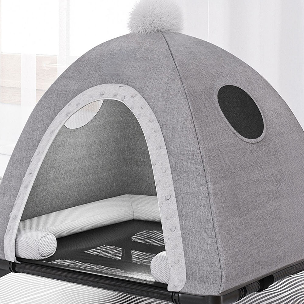 Tente pour chat et chien avec lit surélevé détachable de soutien orthopédique toutes saisons