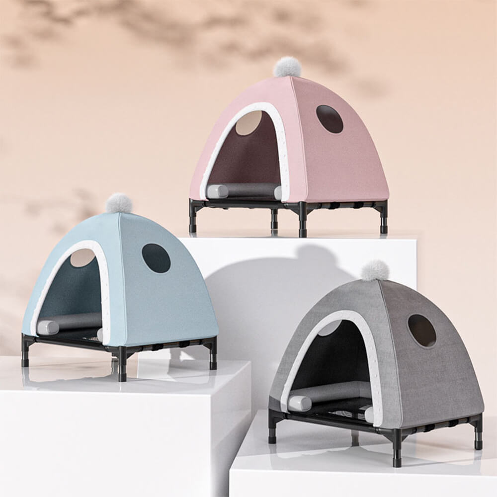Tente pour chat et chien avec lit surélevé détachable de soutien orthopédique toutes saisons