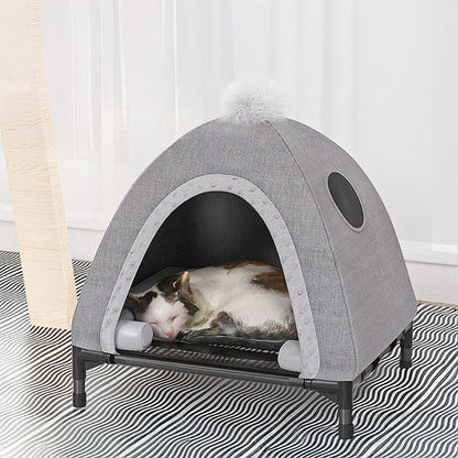 Tente pour chat et chien avec lit surélevé détachable de soutien orthopédique toutes saisons