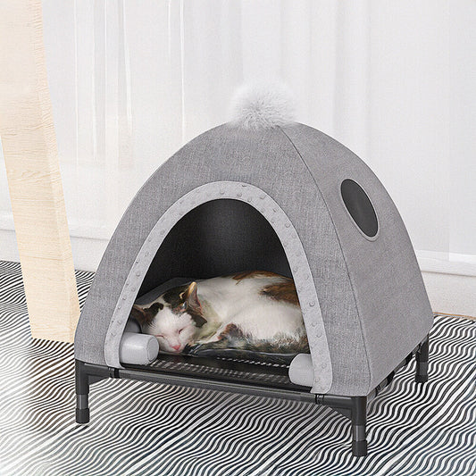 Tente pour chat et chien avec lit surélevé détachable de soutien orthopédique toutes saisons