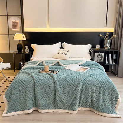 Couverture en velours de lait gaufré douce en style baroque