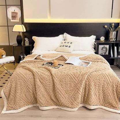 Couverture en velours de lait gaufré douce en style baroque