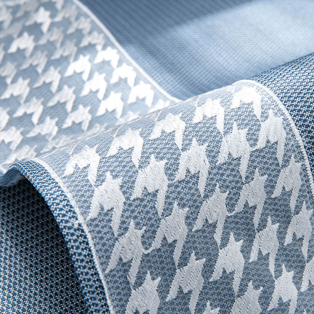 Couverture de canapé en soie glacée pied-de-poule respirante