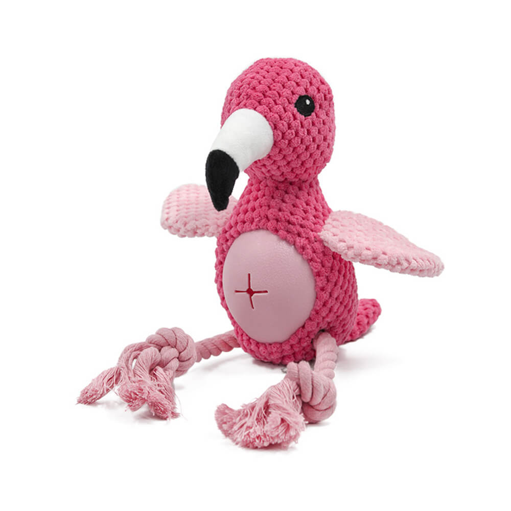 Flamant Rose Perroquet Jouet À Mâcher En Corde Durable Interactif Pour Chien