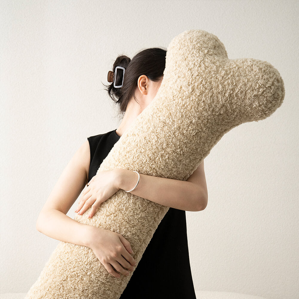 Floroux | Coussin Décoratif Forme d'Os | Doux et Polyvalent